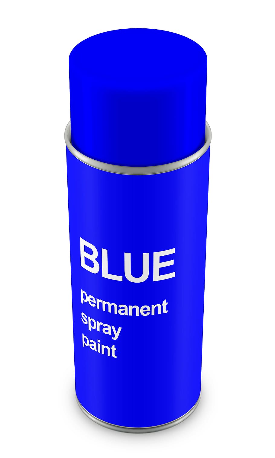 spray can, paint, tin, aerosol, bottle, container, canister, artistic, blue, white background