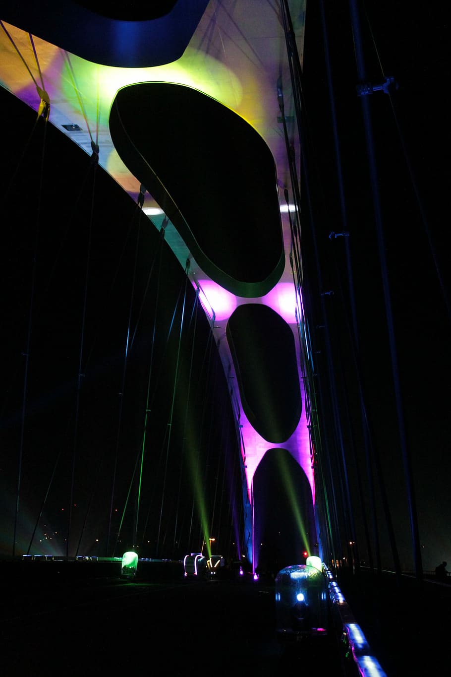 East Harbour, Harbour Bridge, Frankfurt, puente, East Harbour Bridge, instalación de luz, luz, arte ligero, iluminación, arte