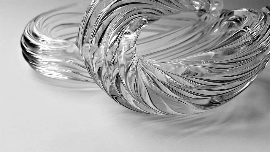 glass, spiral, art, black, glass - material, indoors, food and drink, close-up, household equipment, jar