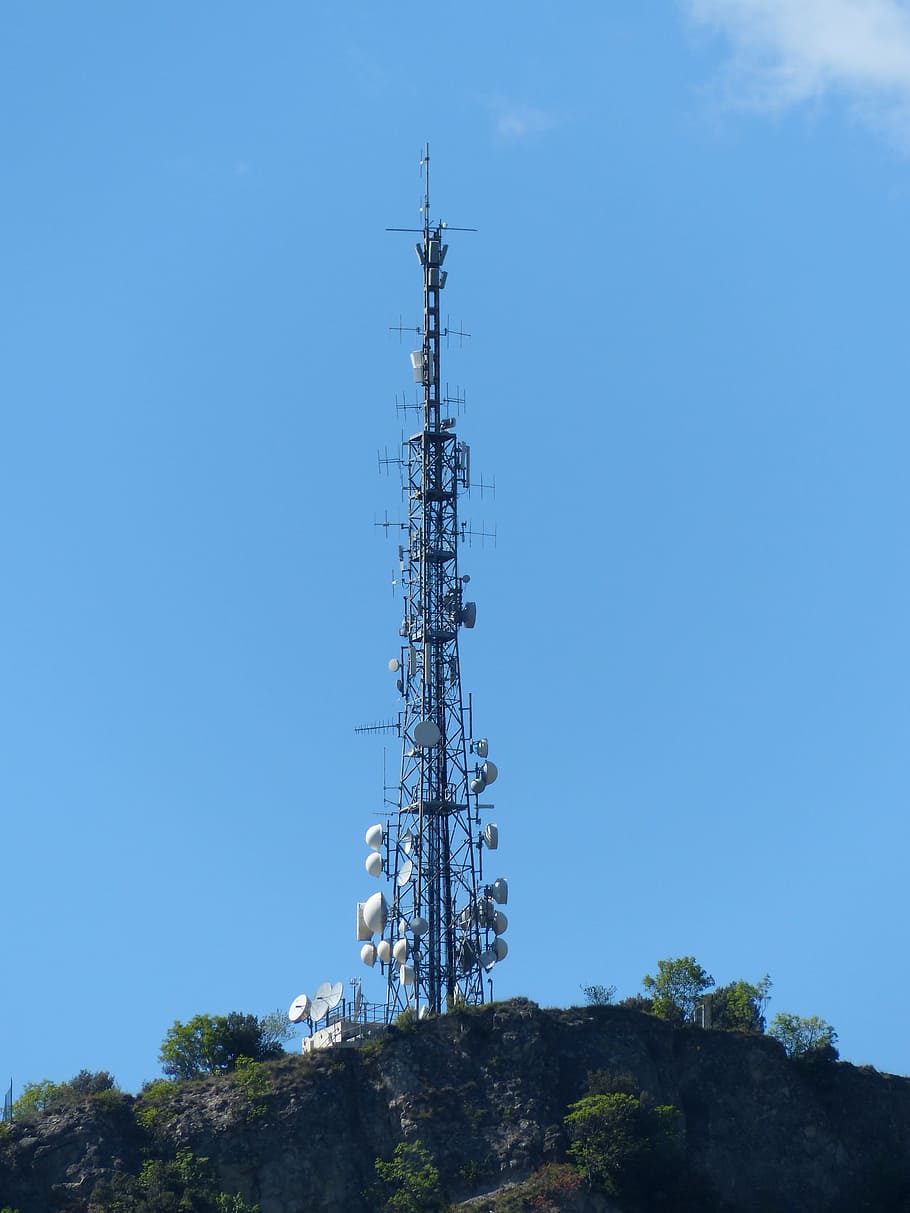 Menara Transmisi, Tiang Radio, monte brione, garda, gunung, Italia, riva, penyiaran, teknologi, komunikasi