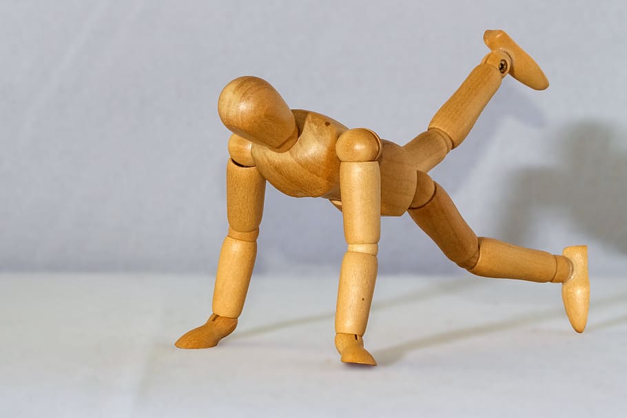 figure, man, push-up, sport, holzfigur, indoors, representation, human representation, studio shot, figurine