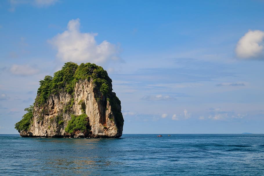 phi phi islands, krabi, thailand, ao nang, aonangtravel, sea, water, sky, scenics - nature, tranquil scene