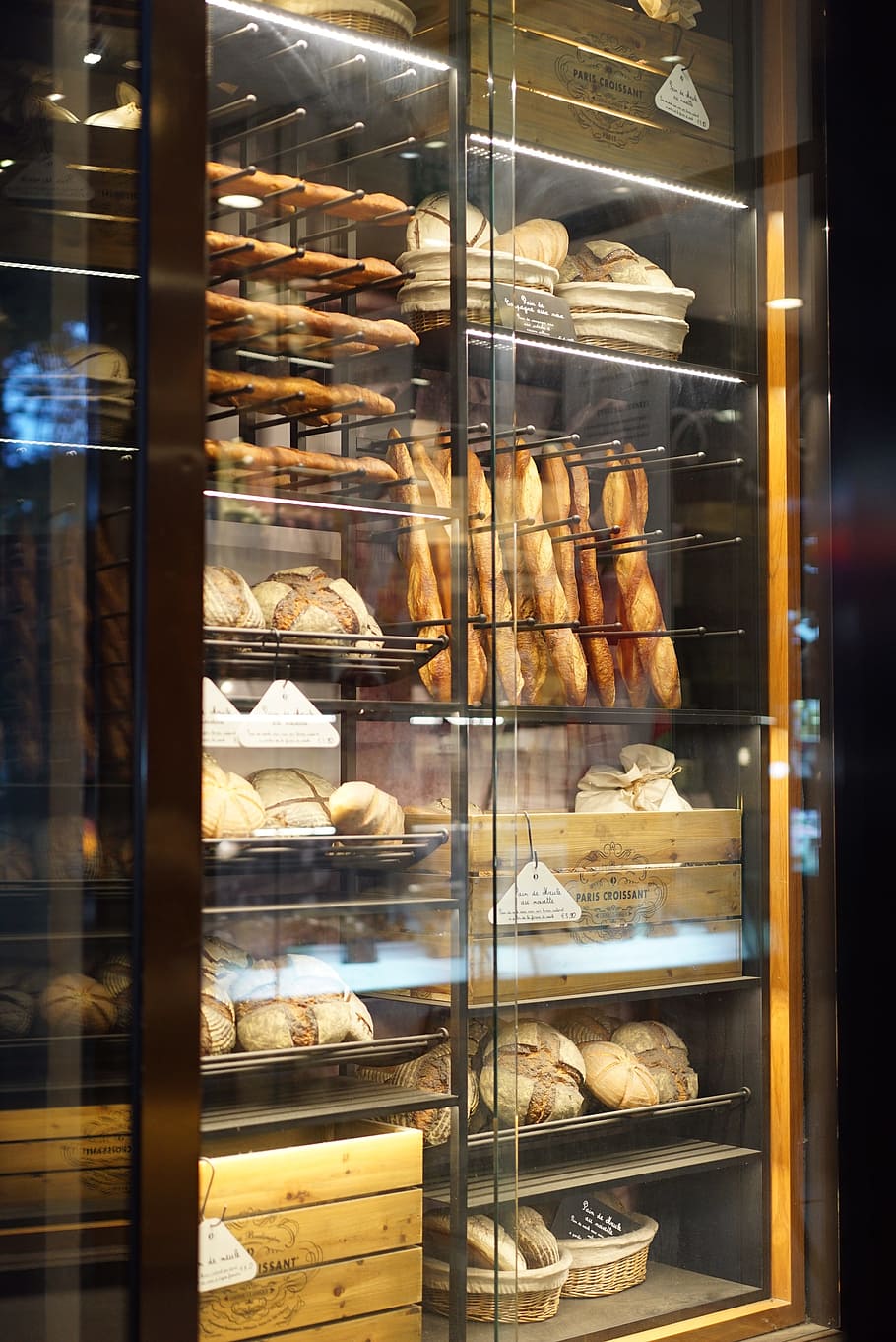 Bakery, Display, Cases, Glass, display cases, ornament, bread, confectionery, baking, baguette