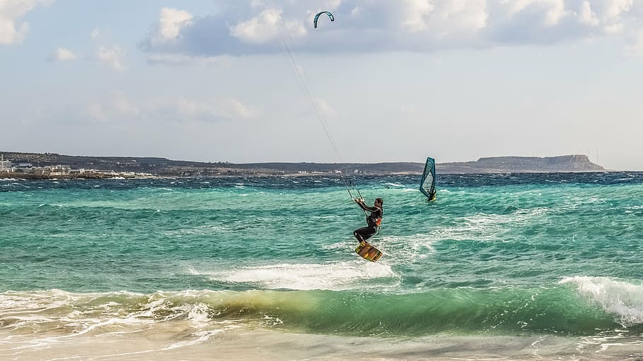 kite surf, deporte, surf, mar, extremo, surfista, saltar, estilo, tabla, viento