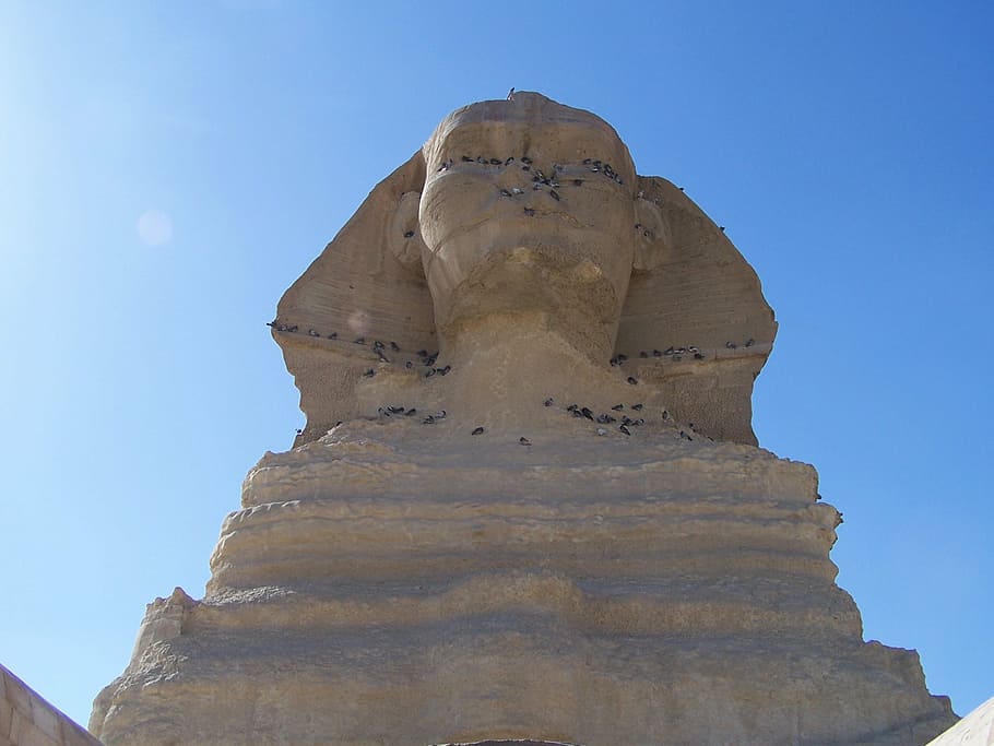 sphinx, giza, mesir, cairo, gurun, arkeologi, batu, patung, monumen, peradaban