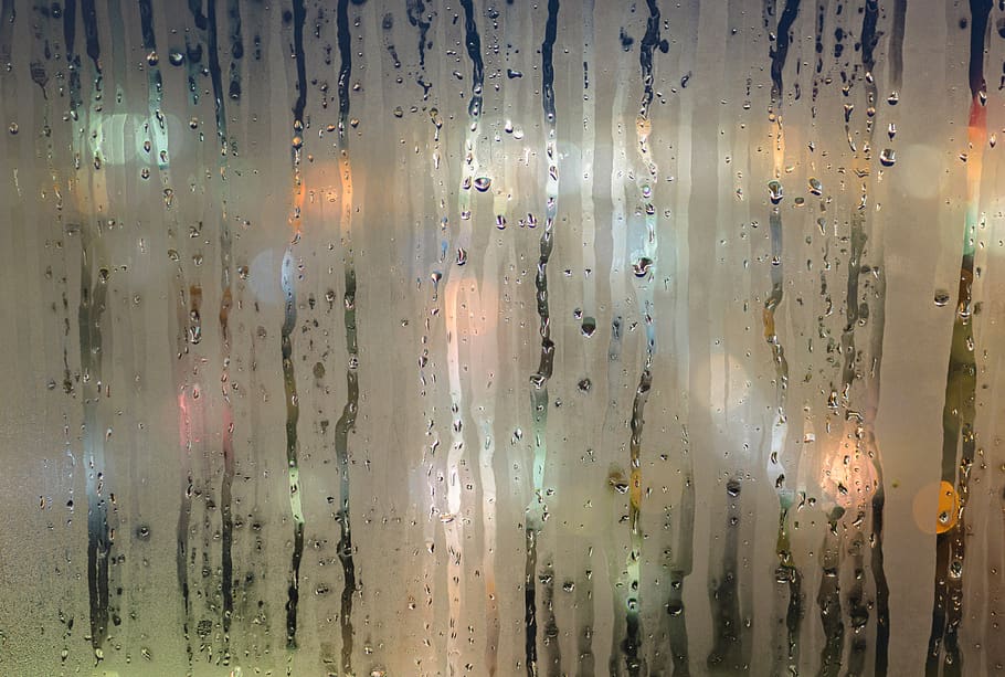 kelembaban, basah, jendela, hujan, bingkai penuh, latar belakang, tidak ada orang, pola, dalam ruangan, bahan kaca