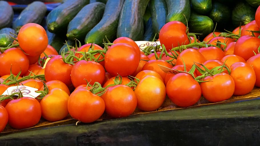 tomat, pasar, sayuran, makanan dan minuman, sayur-sayuran, makanan sehat, makanan, kesegaran, kesejahteraan, kelompok besar objek