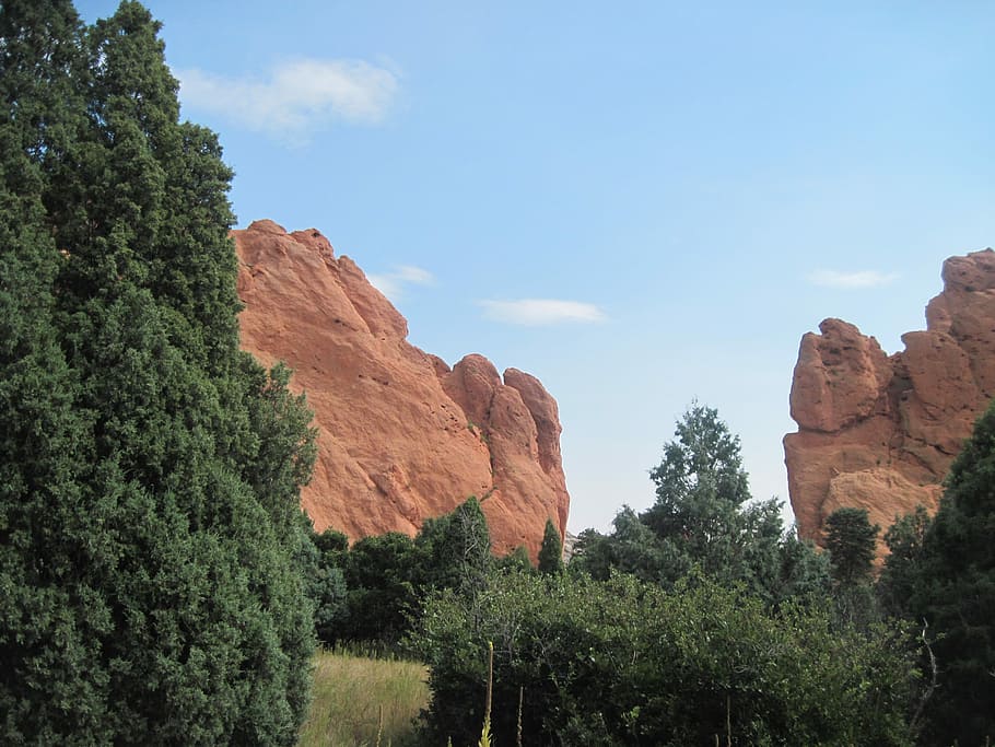 Jardín, dioses, Jardín de los Dioses, Colorado Springs, roca, naturaleza, formación, geología, cielo, natural