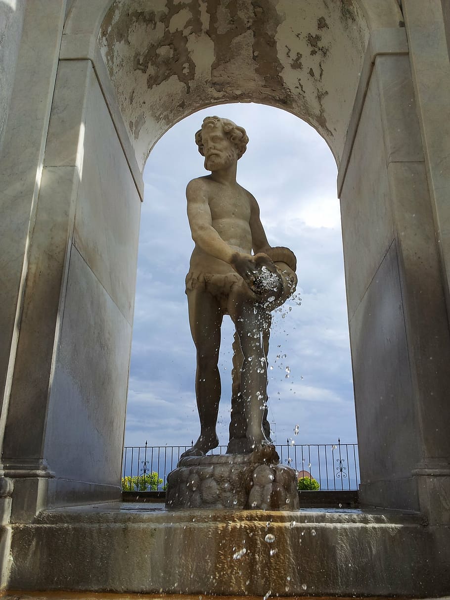 fountain, naples, italy, marble, statue, architecture, sculpture, famous Place, art and craft, human representation