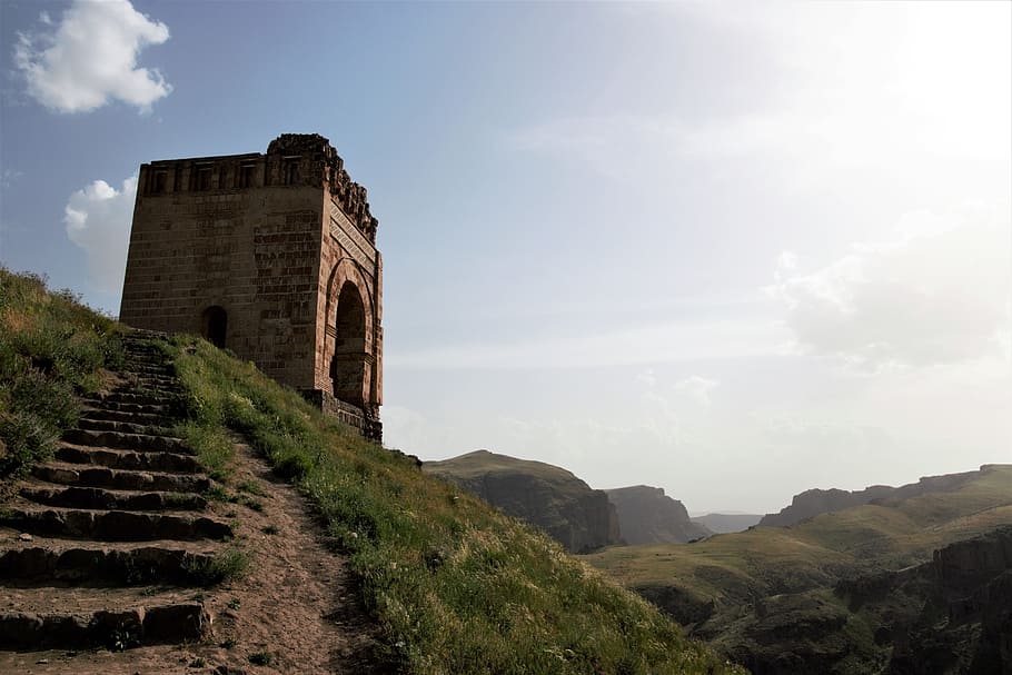 zahhak castle, azerbaijan province, hashtrud, iran, architecture, sky, built structure, history, the past, nature