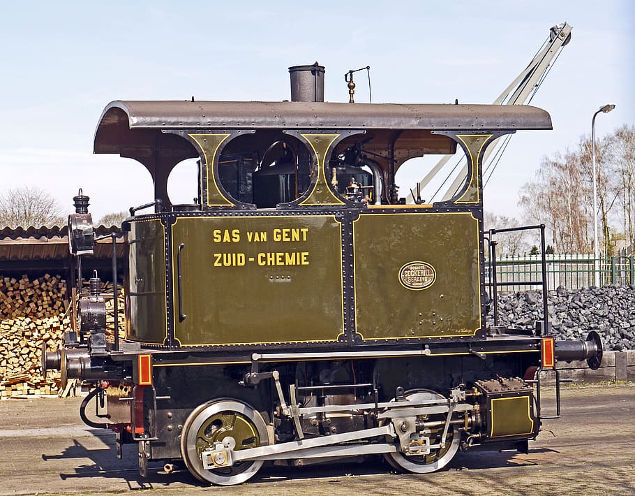 locomotora de vapor, kabinenlok, caja de fuego, históricamente, nostalgia, operativa, países bajos, haaksbergen, museo buurtspoorweg, evento