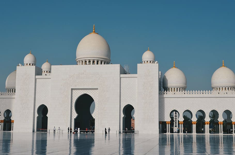 mesquita sheik zayed, uae, mesquita, pessoas, mulher, homem, oração, muçulmano, religião, construção