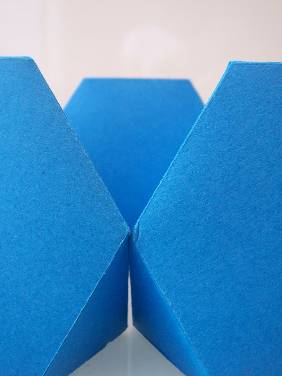 azul, geometria, design, formulário, módulo, geométrico, ninguém, close-up, dentro de casa, papel