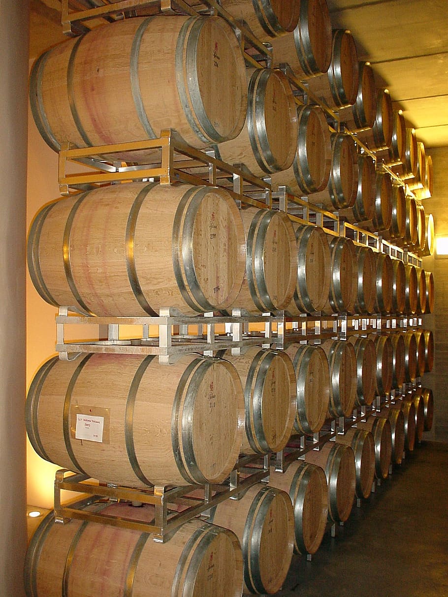 brown, wooden, barrel lot, frescobaldi, nipozzano, wine cellar, wine barrels, tuscany, cellar, barrel