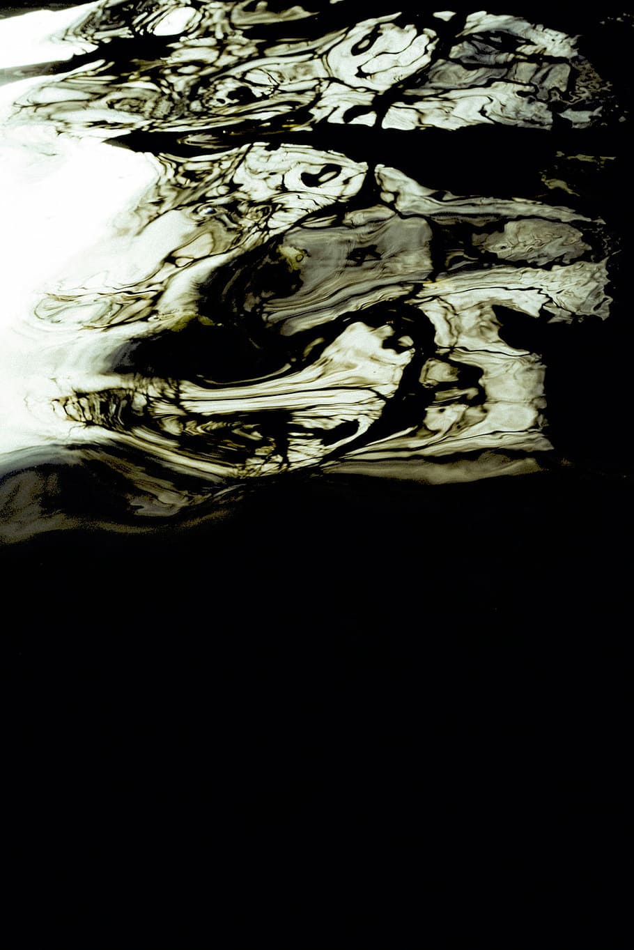 white, black, abstract, illustration, liquid, water, oil, reflection, black and white, grayscale