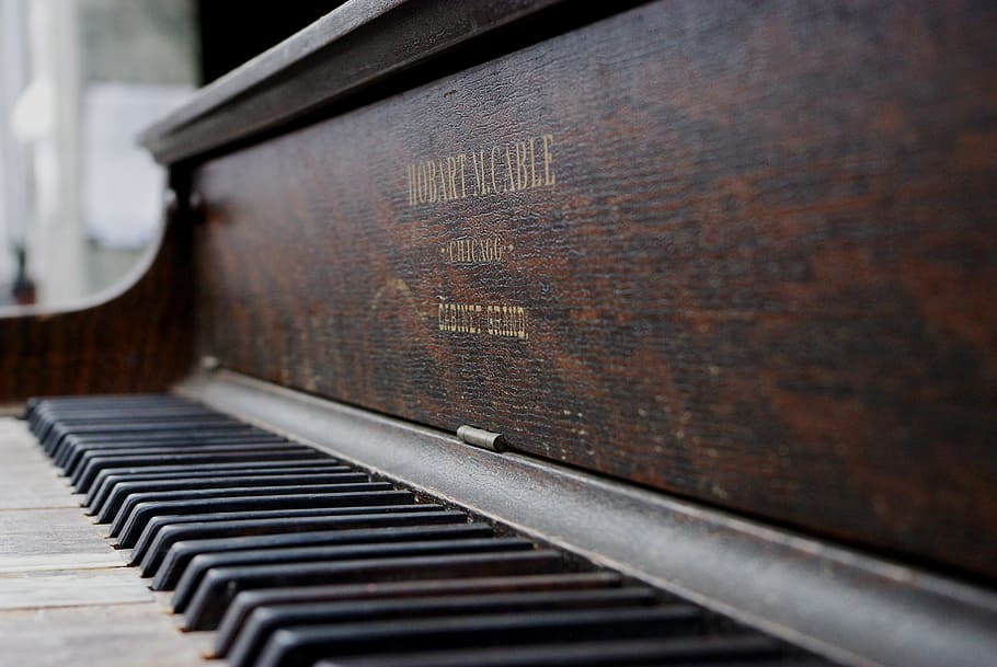 Piano, Keys, Old, Furniture, Music, furniture, music, architecture, abandoned, day, built structure