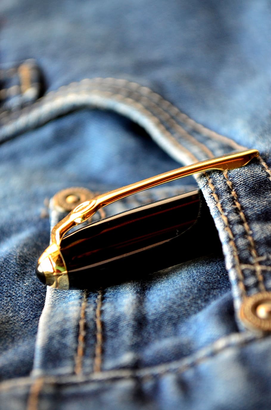 caneta, jeans, azul, bolso, moda, roupas, casual, algodão, pano, calças