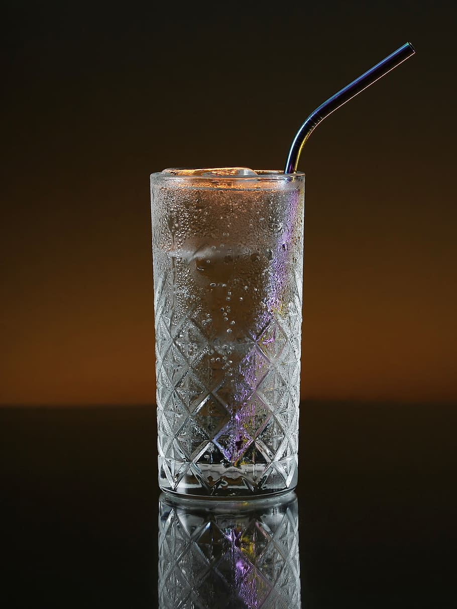 glass, metal straw, drink, cold, refreshing, fizzy, ice, thirsty, soda, refreshment