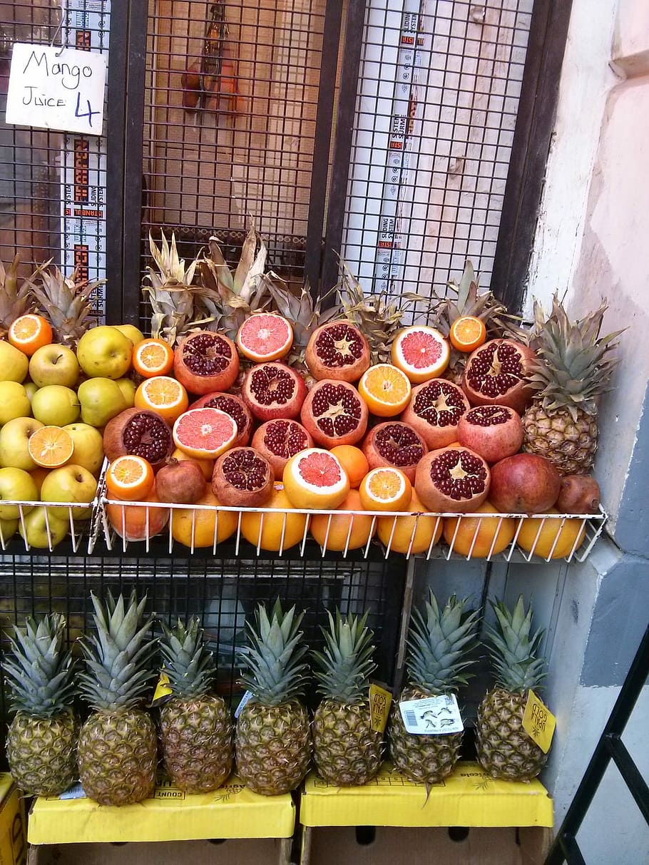 Piña, maracuyá, fruta, verde, naranja, mandarina, banca, granada, comida y bebida, variación