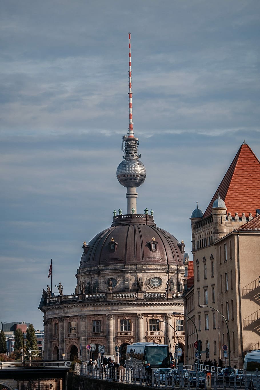 photography, dome building, daytime, berlin, bode museum, tv tower, line-of-sight, museum island, architecture, city