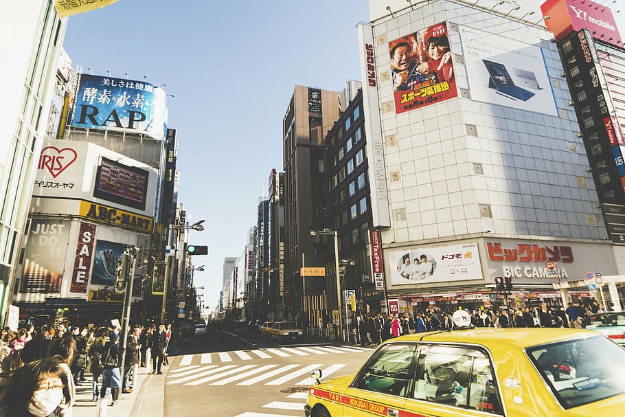 Foto, calles de Tokio, urbano, arquitectura, edificio, establecimiento, oficina, trabajo, ventanas, gafas