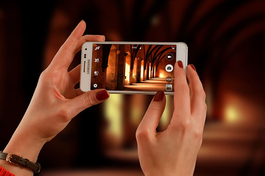 Samsung, smartphone, câmera, imagem, foto, mãos, esmalte de unha, fotografia, fotógrafo, mão humana