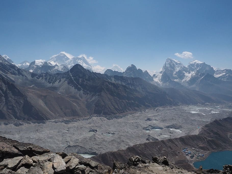 trek, everest, nepal, mountain, mountain range, landscape, scenics, nature, extreme terrain, snow
