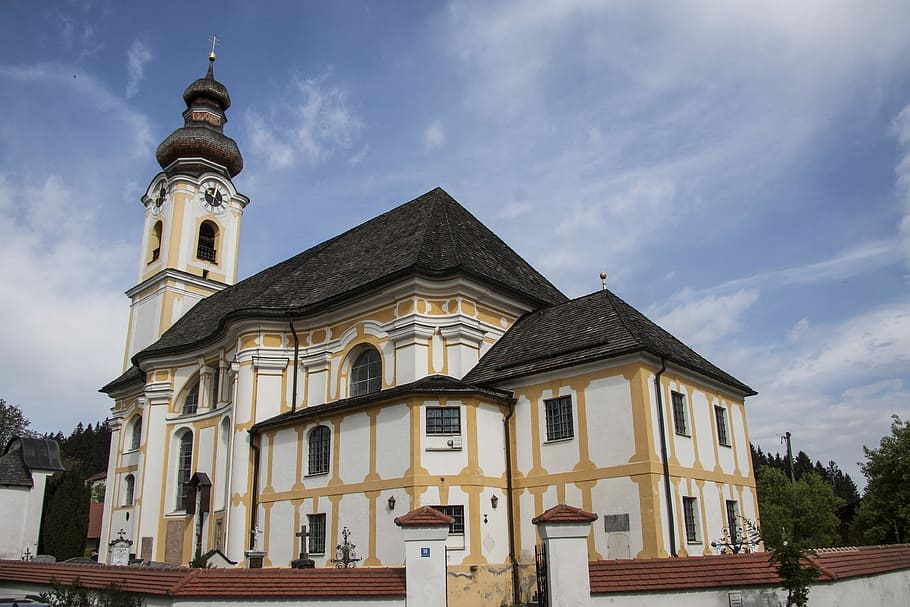 Baroque, Church, Gem, Building, Shingle, wood shingles, onion dome, christianity, architecture, bavaria