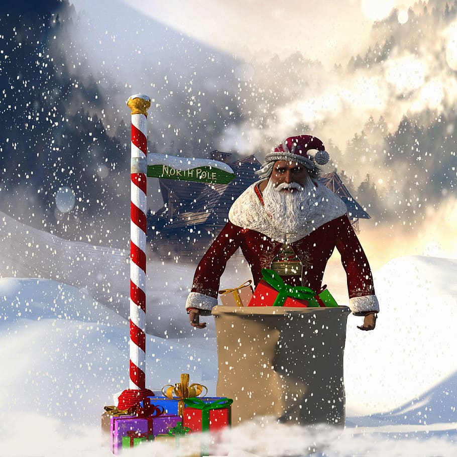 santa claus, the north pole l, christmas, nicholas, christmas time, christmas market, advent, snow, gifts, christmas motif