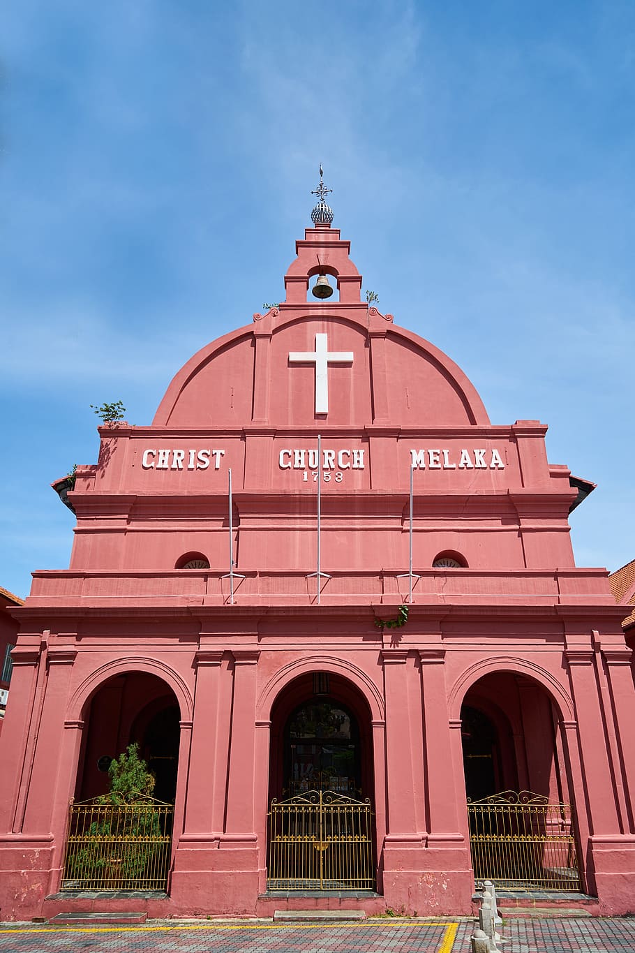 gereja, malaysia, merah, yesus, salib, perspektif, langit, warna cerah, tidak ada, merah muda