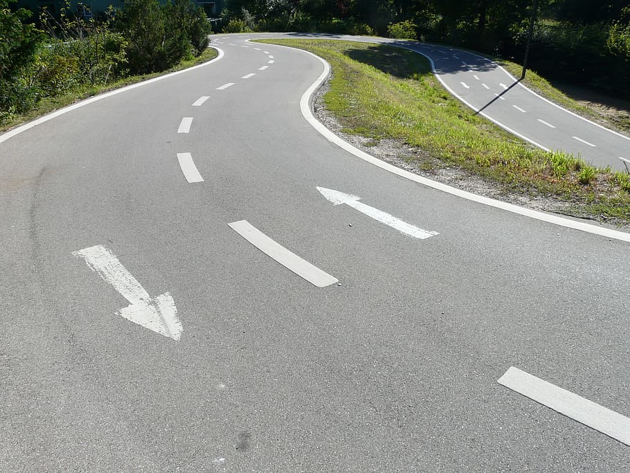 paved, road, Traces, Road Markings, lane, return, turn, loop, direction, directions