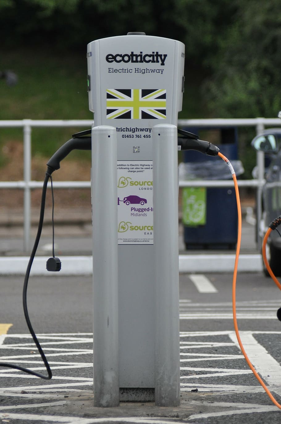 selective, focus photography, gray, ecotricity, electric, highway, black, asphalt road, charge point, ev
