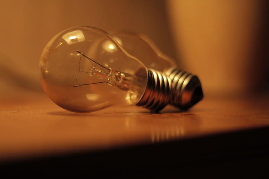 close-up, object, art photo, light bulb, filament, indoors, lighting equipment, selective focus, glass - material, time