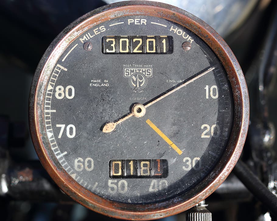 motorcycle, speedometer, old, vintage, classic, speed, woerden, veteranentreffen, 2017, number