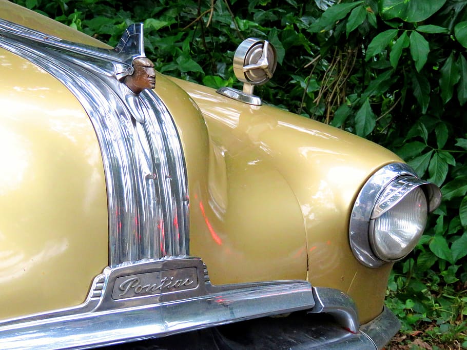 Old Car, Old Timers, Auto, Pontiac, american, detail of, cuba, car, shiny, outdoors
