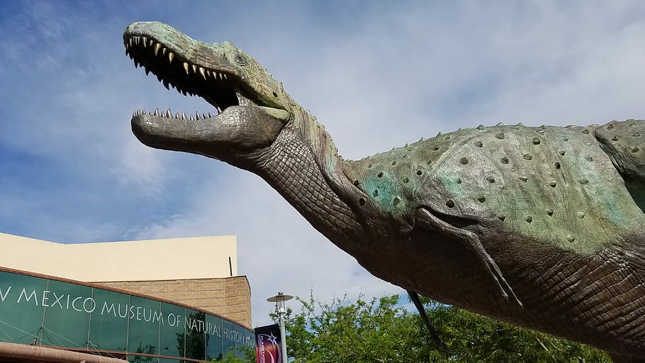Dinosaurio, Nuevo, México, Escultura, Museo, paleontología, animal, prehistórico, jurásico, monstruo