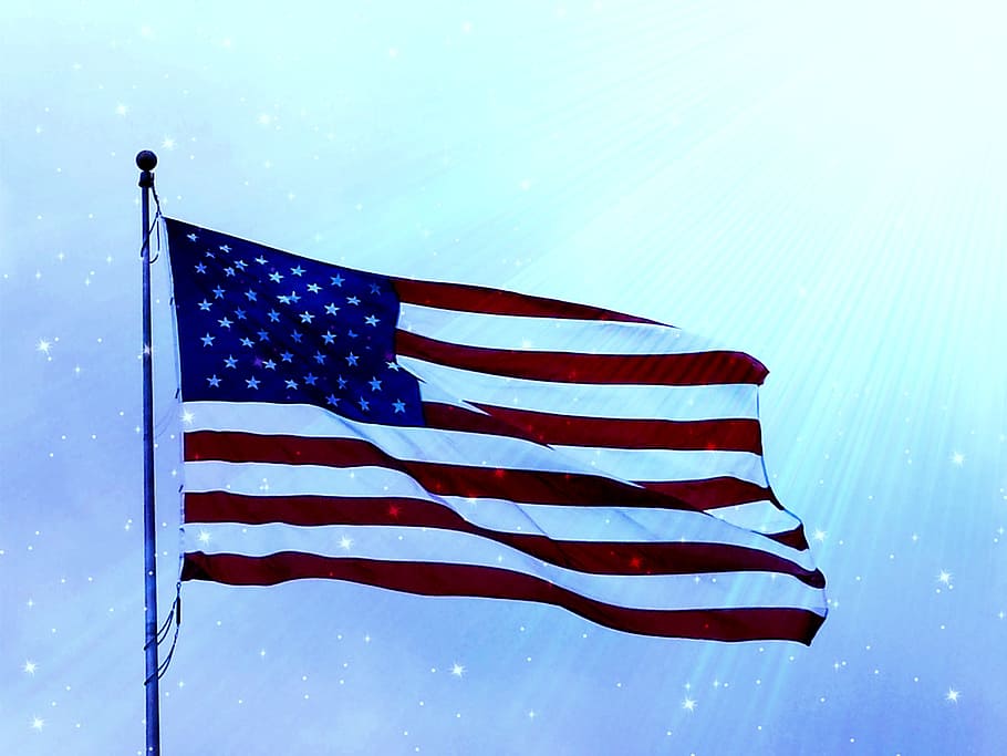 asta de bandera estadounidense, bandera estadounidense, bandera de EE. UU., bandera, estadounidense, símbolo, EE. UU., nacional, rojo, unido