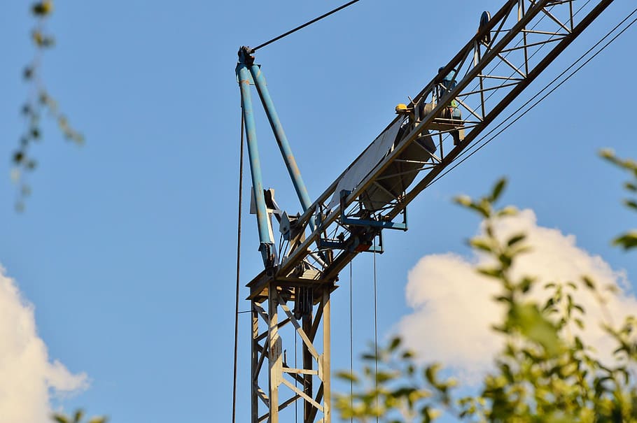 Crane, Load, Arm, baukran, load crane, crane arm, lift loads, construction work, site, lifting crane