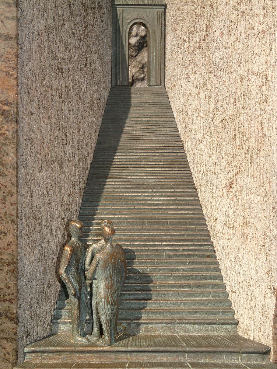 stairs, human, emergence, beyond, resurrection, tombstone, cemetery, die, death, infinity