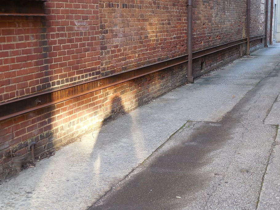 shadow, light, dark, narrow, alley, city, street, town, old, architecture