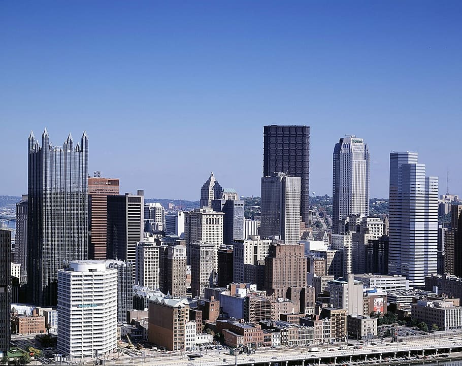 rascacielos, Pittsburgh, Pensilvania, Skyline, edificios, paisaje urbano, fotos, dominio público, torres, Skyline urbano