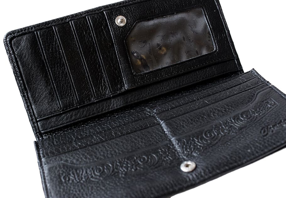 black, purse, pic, leather, texture, accessories, wallet, studio shot, white background, black color