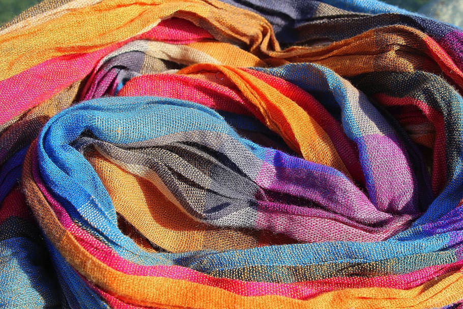 繊維, スカーフ, web, 色, ショール, 背景, テクスチャ, 多色, 素材, マルチカラー