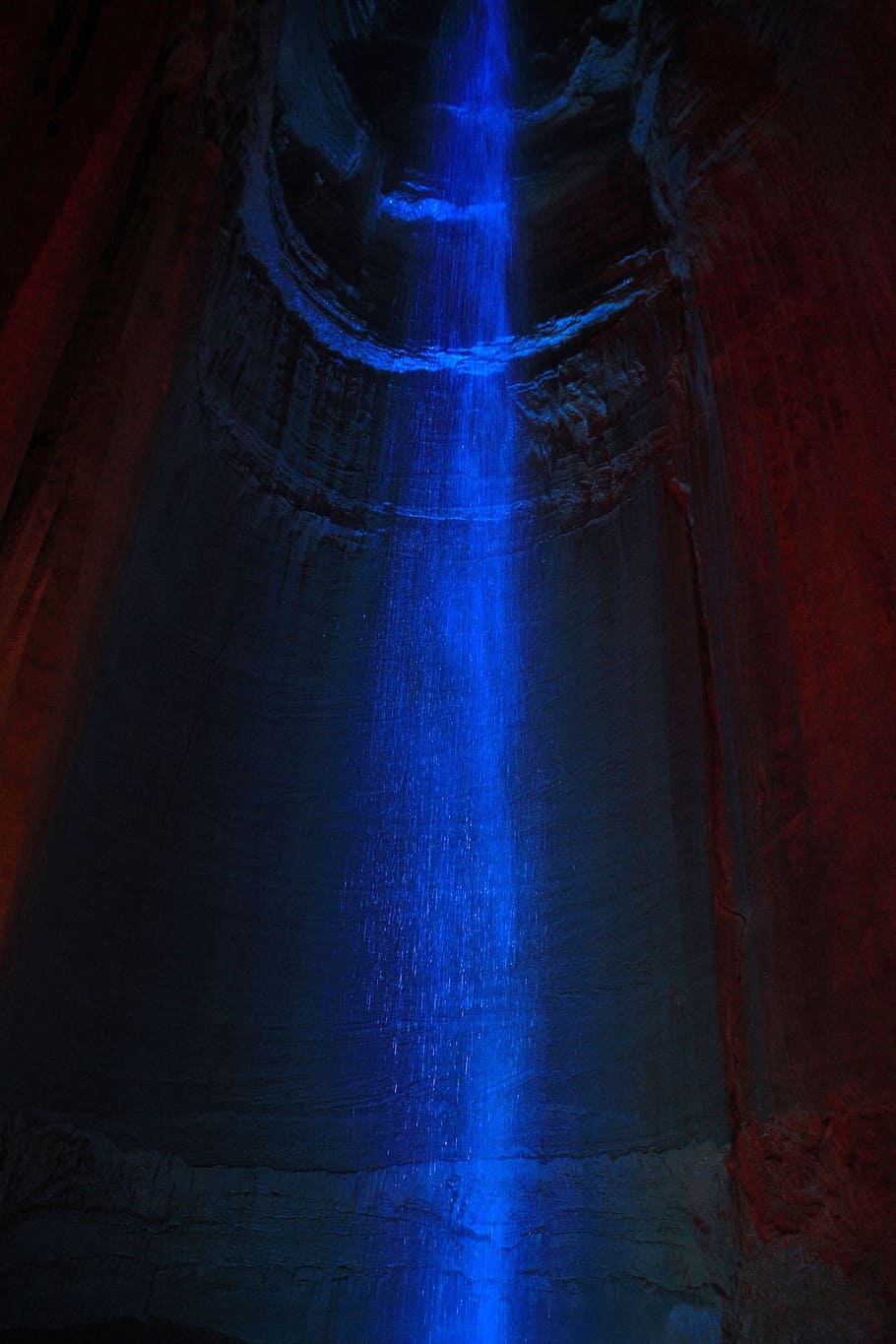 ruby falls, waterfall, tennessee, blue, usa, cave, cavern, nature, rock, erosion