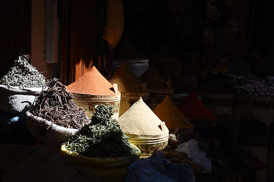spice cone, spices, market, open spices, colorful, arabia, street market, fragrance, bazaar, spice market