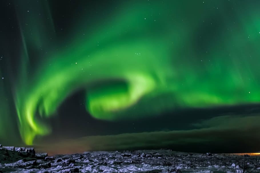green abstract graphic, aurora borealis, iceland, northern, sky, night, aurora, phenomenon, astronomy, borealis