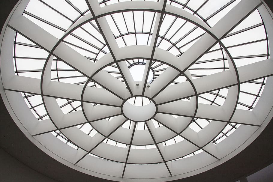 round ceiling window, Dome Light, Architecture, entrance hall, art gallery, picture gallery of modern, munich, indoors, modern, dome