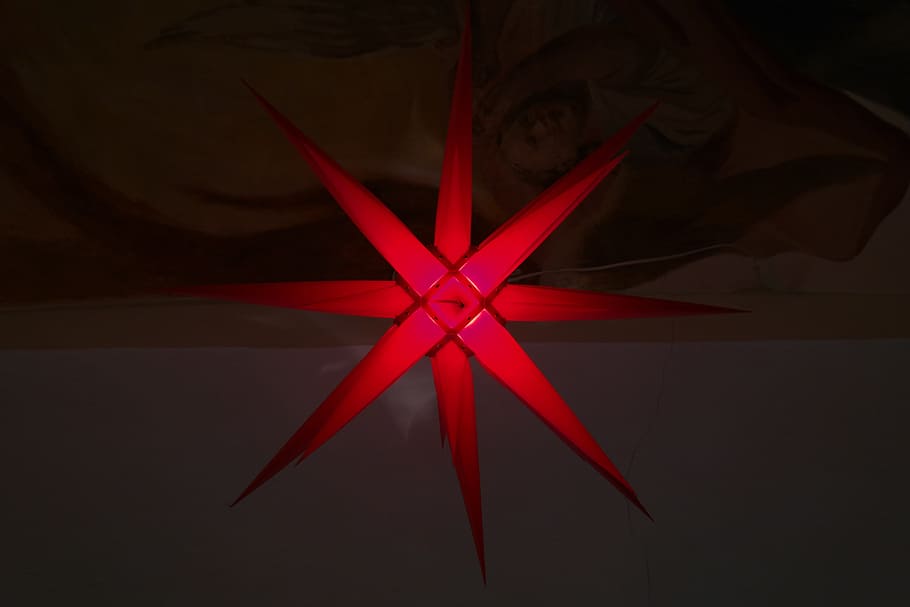 Poinsettia, Red, Light, Christmas, star, red, light, paper star, moravian christmas star, moravian star, moravian