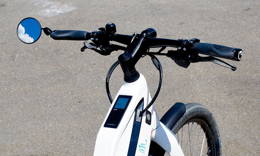 Modern, Technology, Bike, Electric Drive, modern, technology, digital display, rear mirror, transportation, bicycle, outdoors