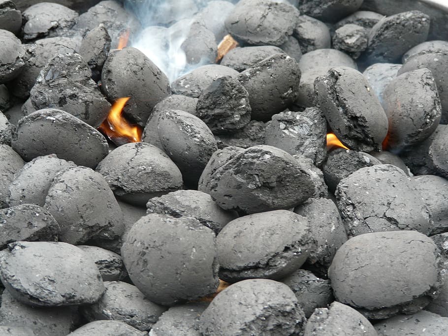 coal, grill, an outbreak of, smoke, kindle, burned, the destruction of the, burning, fire, fire - natural phenomenon